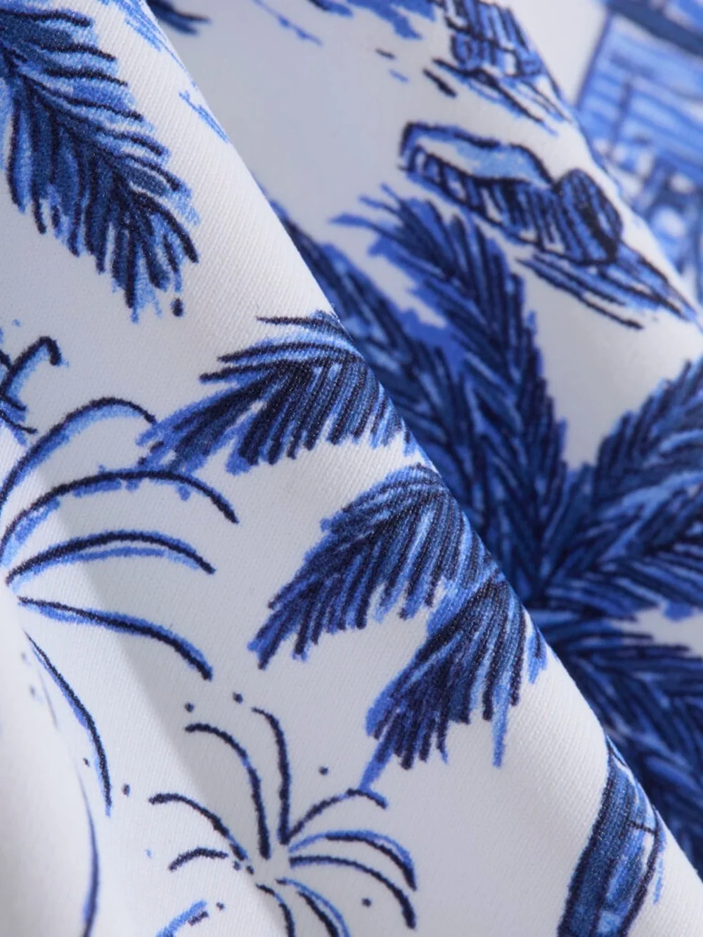 Vineyard Vines White and Blue Palm-Print Triangle Bikini set